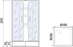 River Душевая кабина QUADRO 90/26 MT Б/К – фотография-12